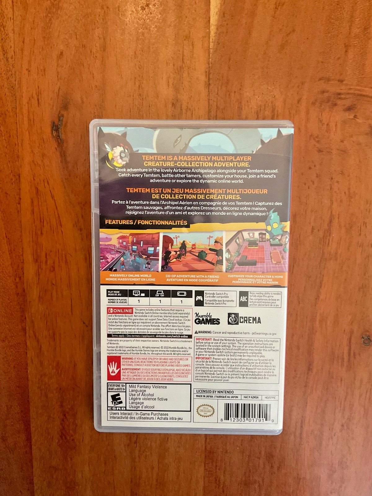 Temtem Nintendo Switch Case and Cartridge