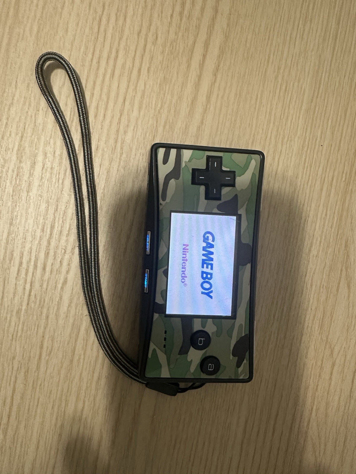 WORKING!!! Authentic Nintendo Gameboy Micro W/ Camo Faceplate. Fully Functional!