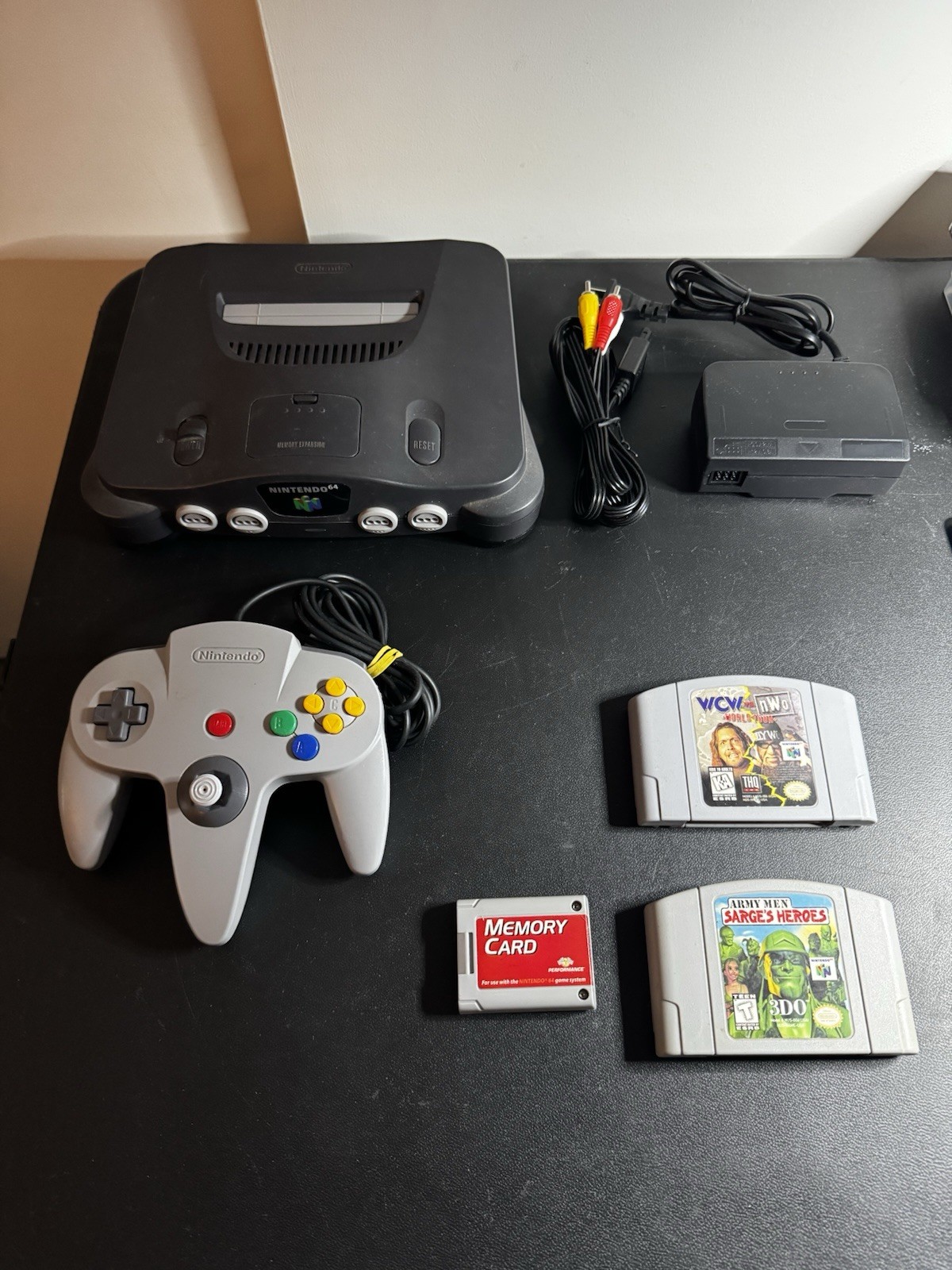 Nintendo 64 N64 Console W/ Expansion Pak Controller Games Army Men Works Great!