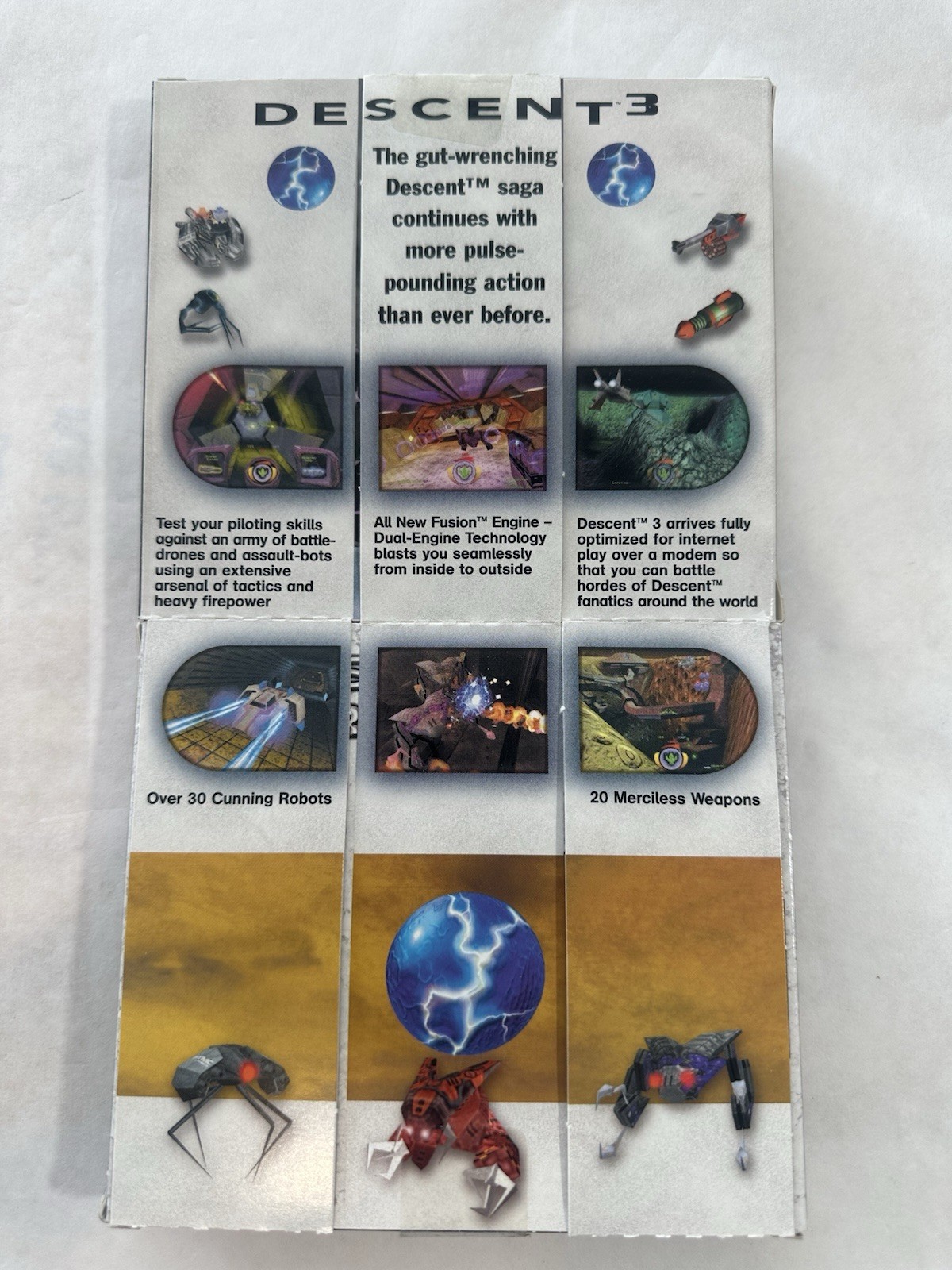 Descent 3 & Descent 3: Mercenary 2 Game 1 Box, 1999, PC CD-ROM, Very Good Mint