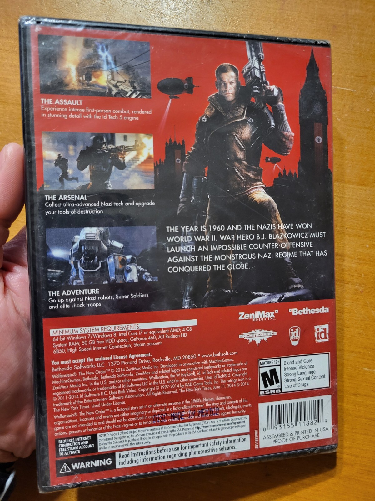 Wolfenstein The New Order PC DVD-Rom Software BRAND NEW FACTORY SEALED READ