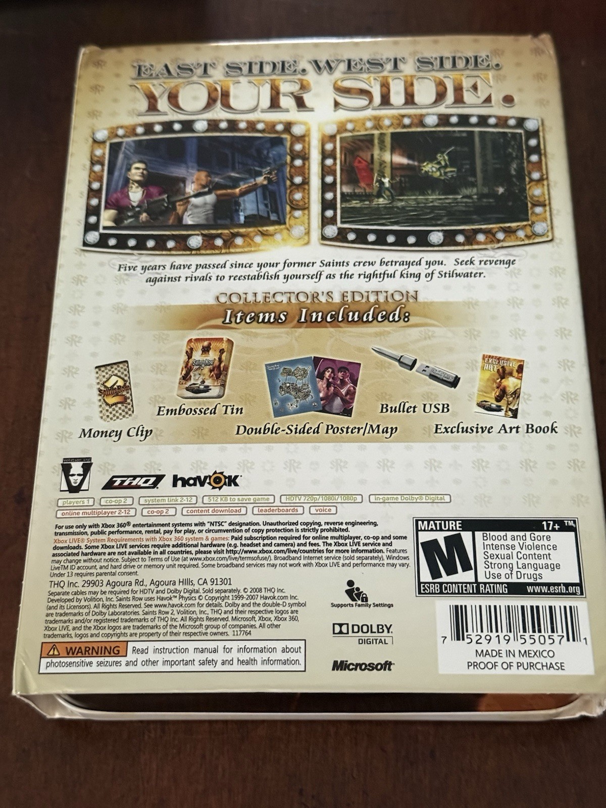 Saints Row 2 — Collector’s Edition (Microsoft Xbox 360, 2008)