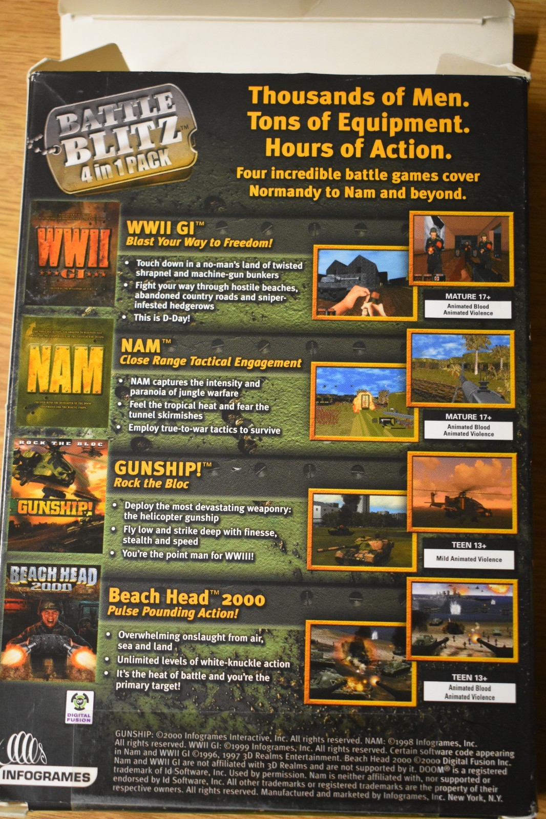 Vintage Battle Blitz 4 IN 1 Pack PC CD-ROM NOTE: Includes Nam & Gunship only