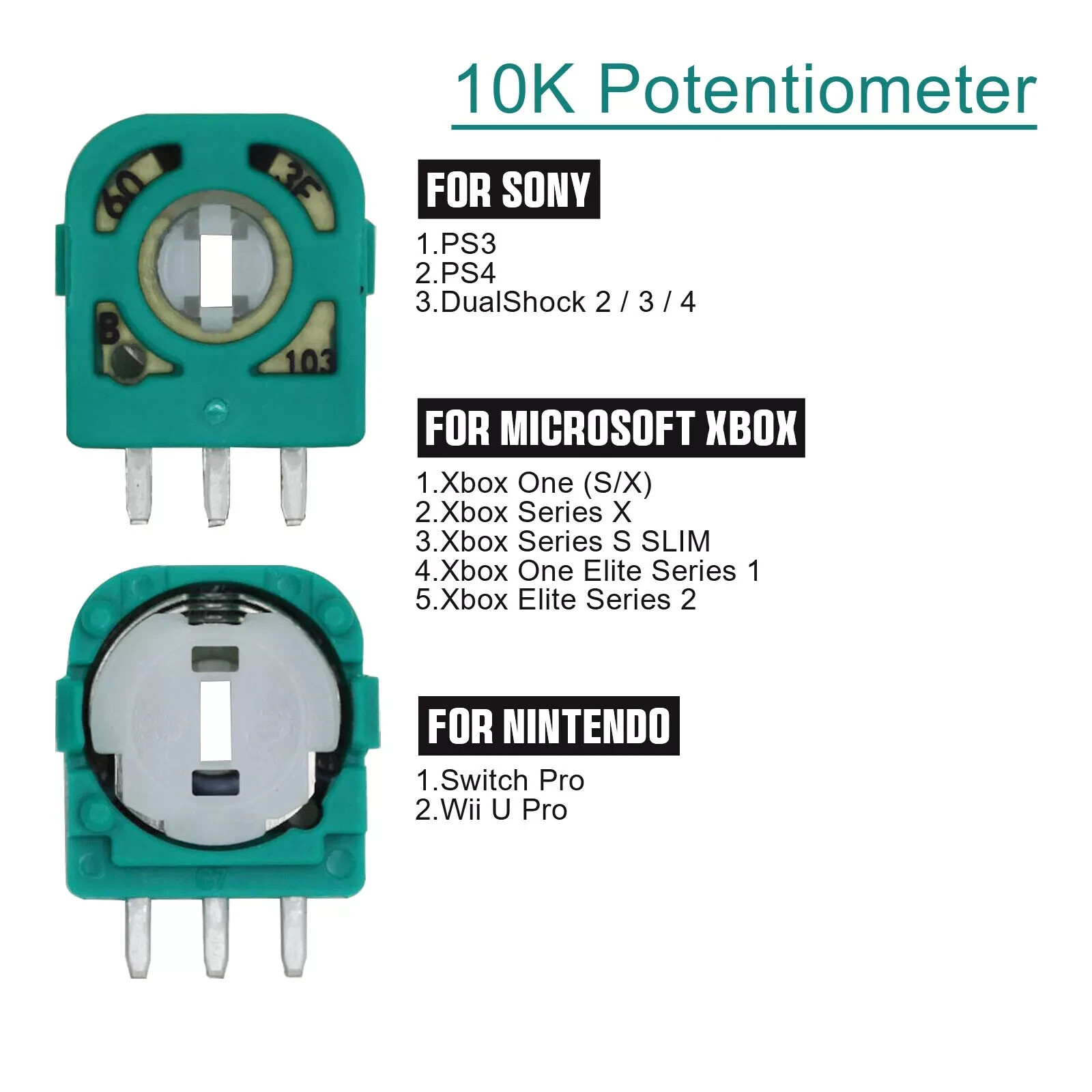 OEM Analog 3D Joystick Potentiometer PS3/PS4/Xbox One/Elite/Series/X/Switch Pro