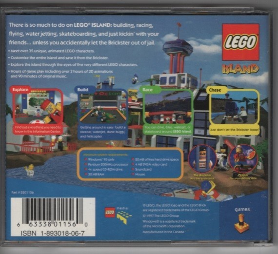 LEGO Island 3D Action Adventure (PC, 1997) Plus Demo CD ROM video game