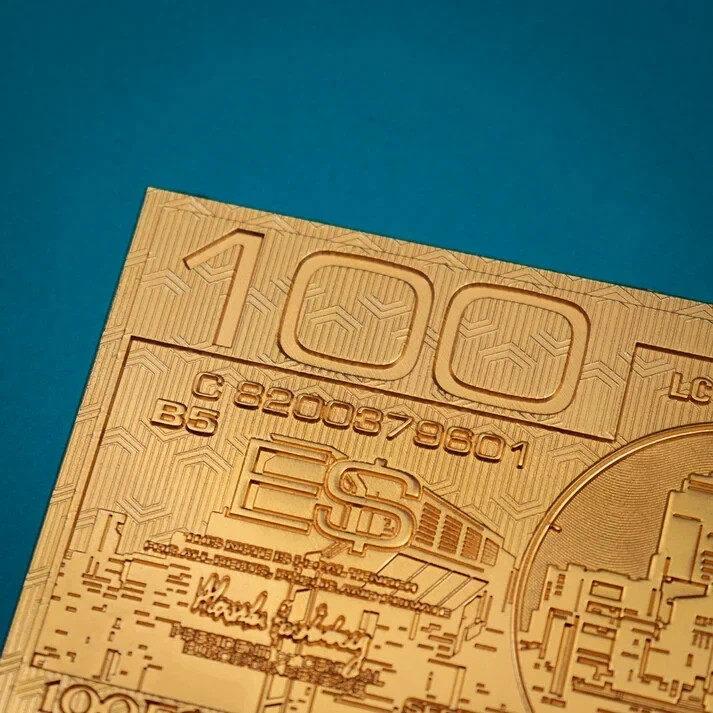 Cyberpunk 2077 Metal EuroDollar Replica | 24k Gold-Plated Limited Edition NEW