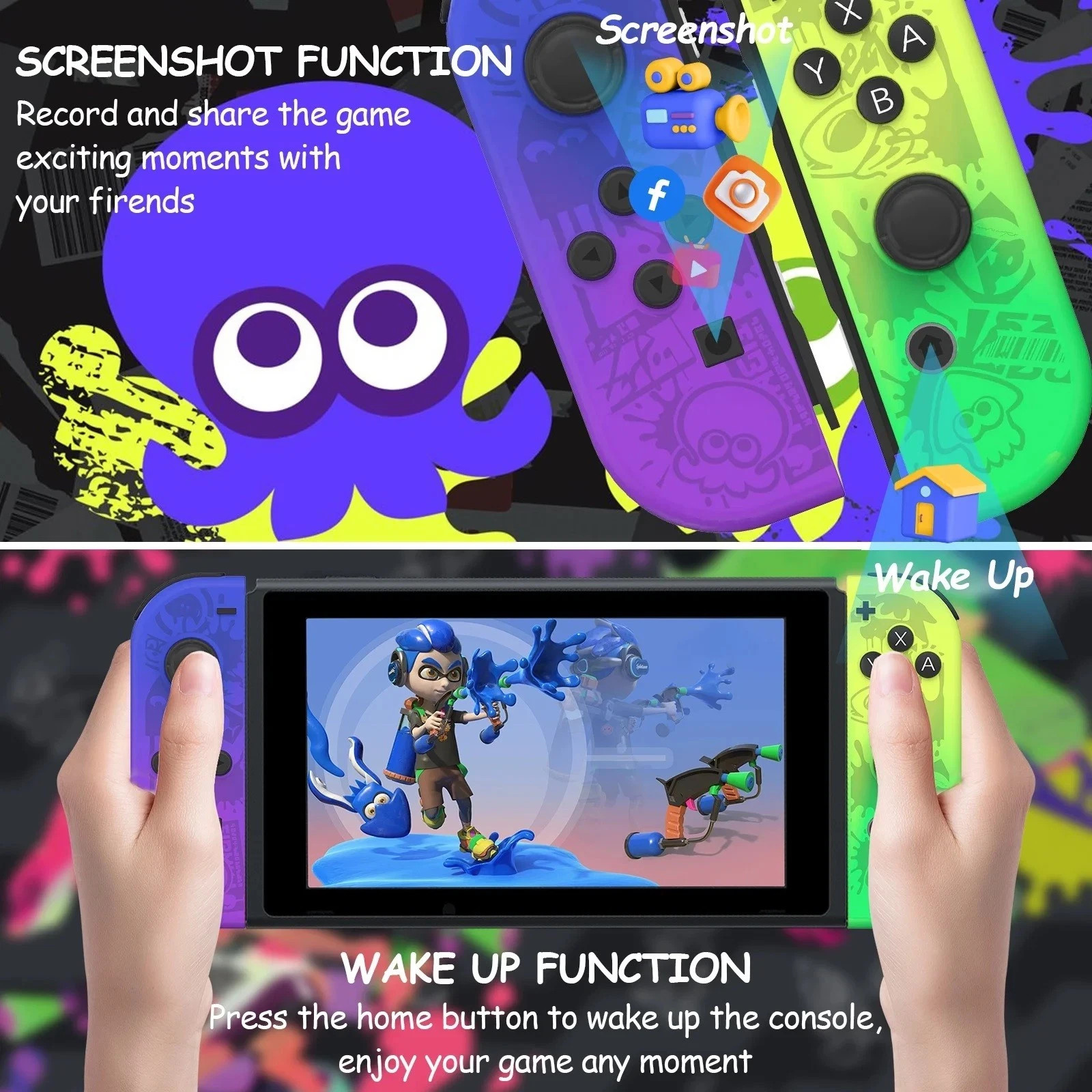 Wireless Gamepad Left & Right Game Controller For Nintendo Switch Joy-Con1-Pair
