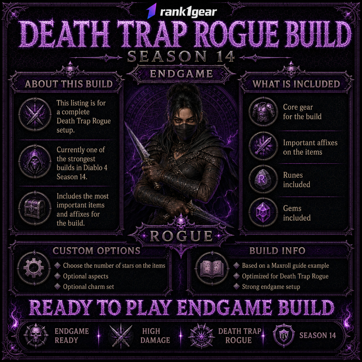 Diablo 4⚔️ Season 14⚔️Death Trap Rogue Build Endgame⚔️BEST BUILD ⚔️S+ TIER