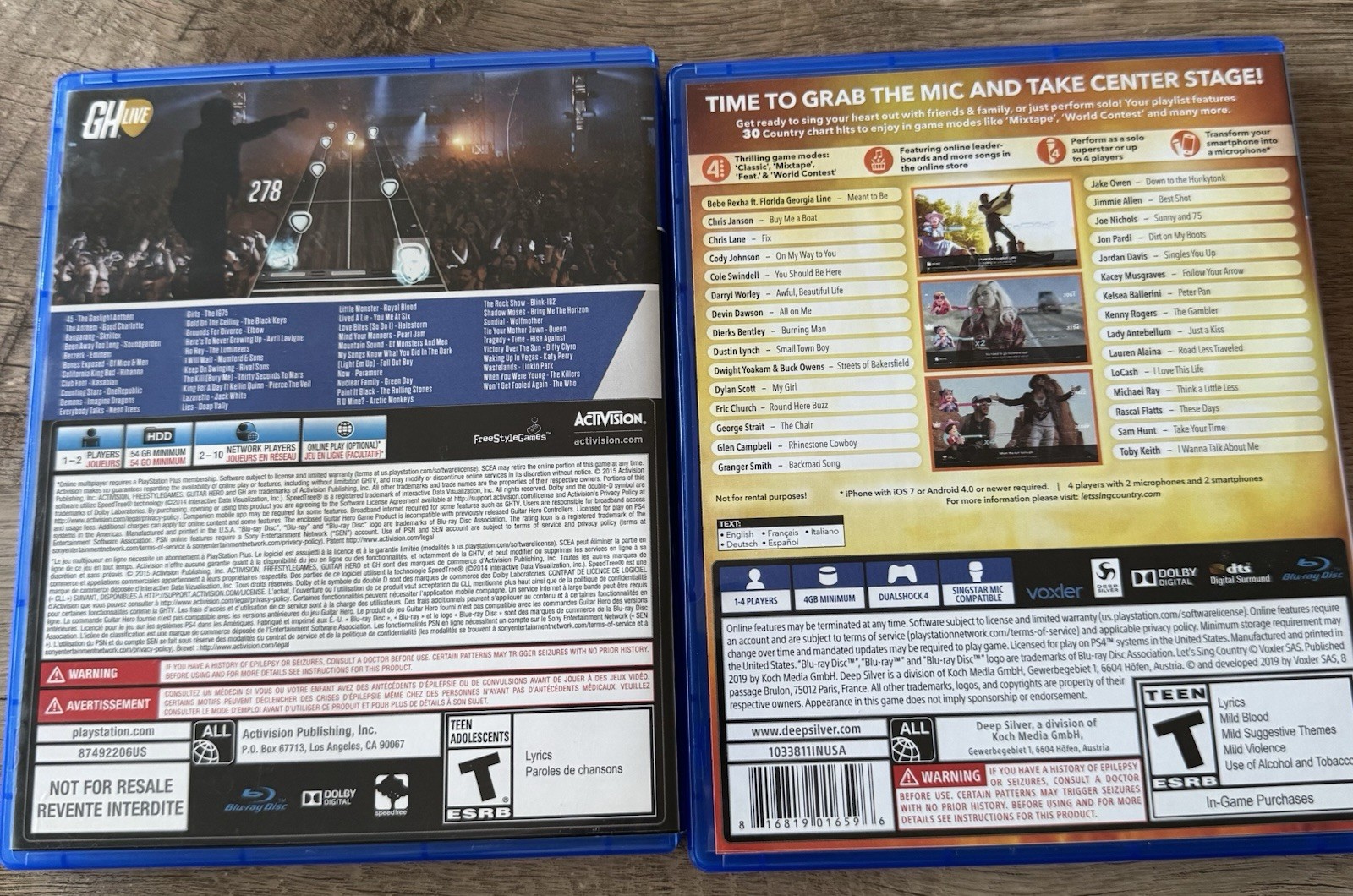 Deep Silver Activision Let’s Sing Country Guitar Hero Live Sony PS4 T-Teen