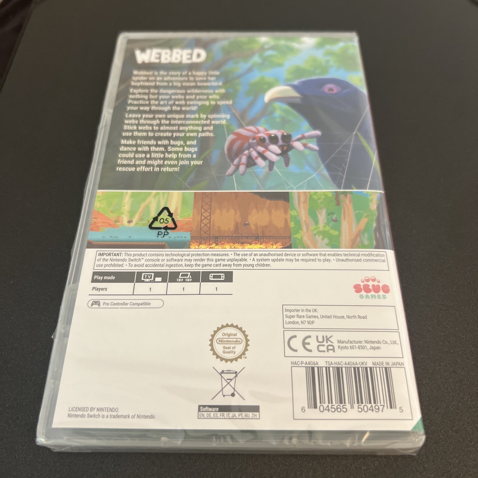 WEBBED (Nintendo Switch) – Super Rare Games Physical Game + Extras (SEALED/New)