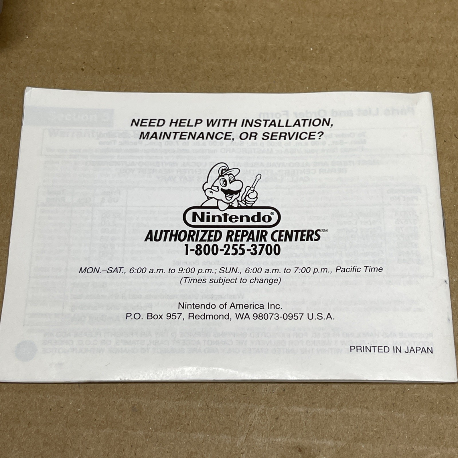 Nintendo Game Boy Printer MGB-007 OEM Cable Manual Paper Parts Repair Untested