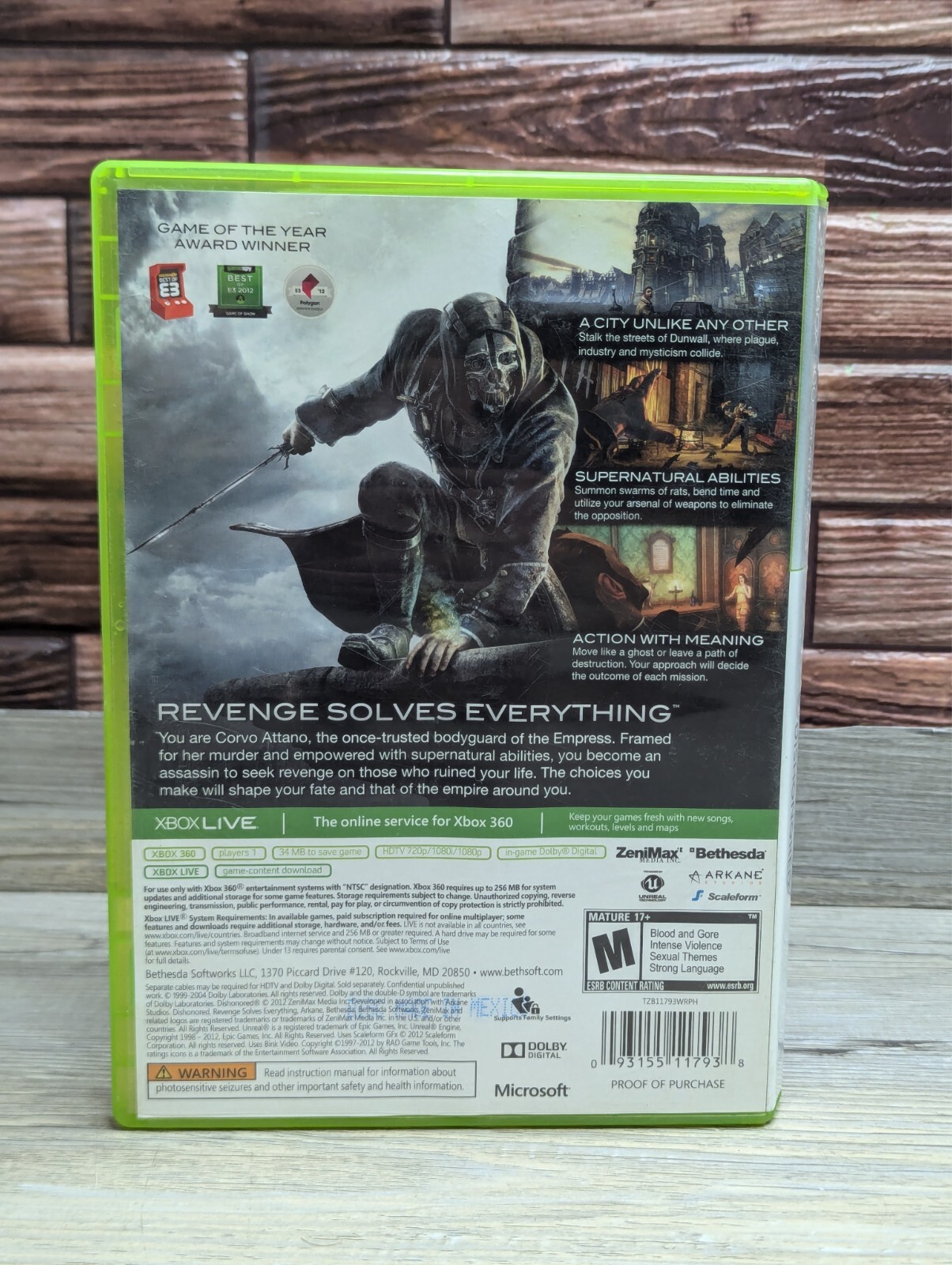 XCOM: Enemy Unknown & Dishonored Platinum Hits Xbox 360 CIB Case Manual Disk