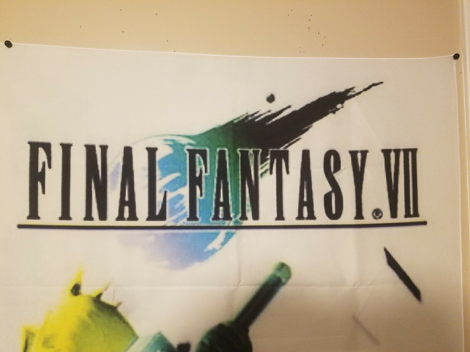 Final Fantasy 7 banner box art tapestry 5 feet FF7 PlayStation Cloud Sephiroth
