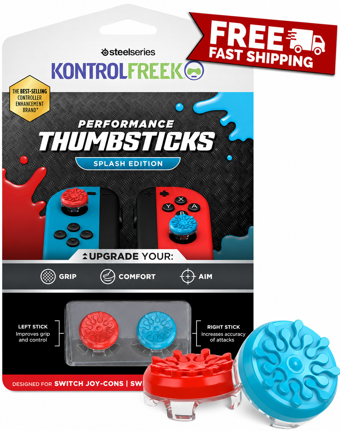 KontrolFreek FPS Thumbsticks Nintendo Switch Splash Edition Ships Fast