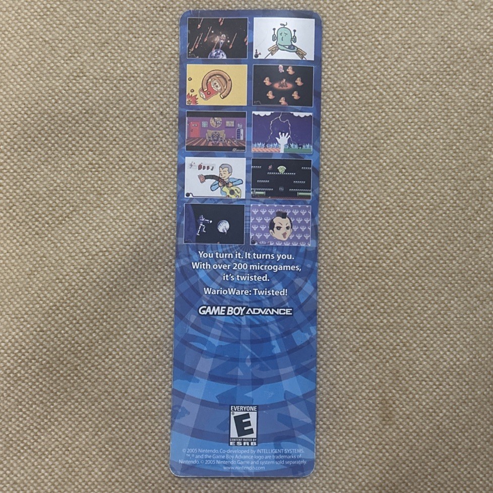 RARE Wario Ware: Twisted GBA Nintendo Promotional Lenticular Bookmark