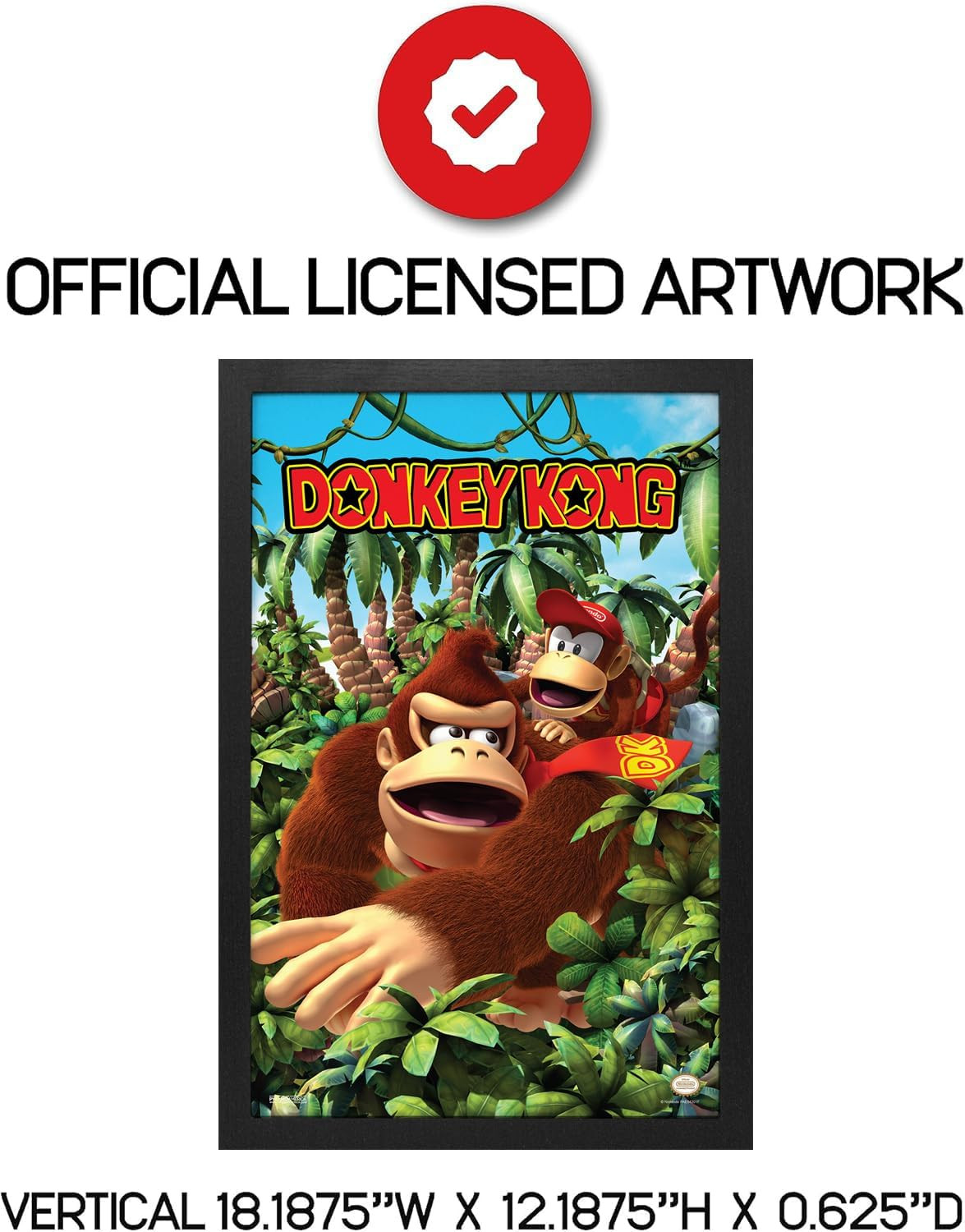 – Donkey Kong – DK & Diddy 3D Jungle – 11 X 17 Framed Poster Wall Art Print
