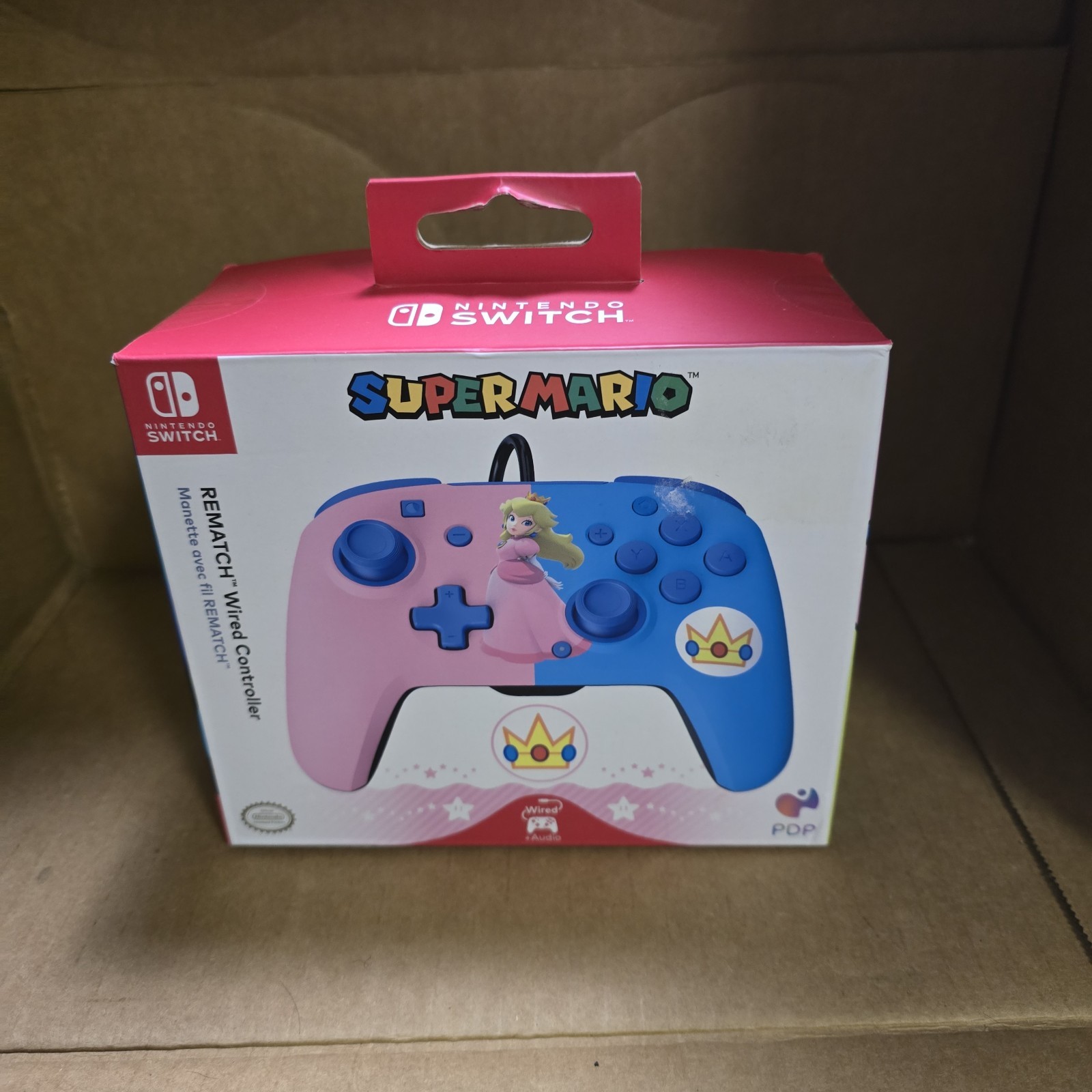 PDP – REMATCH Wired Controller For Nintendo Switch: Peach Super Mario (NEW)