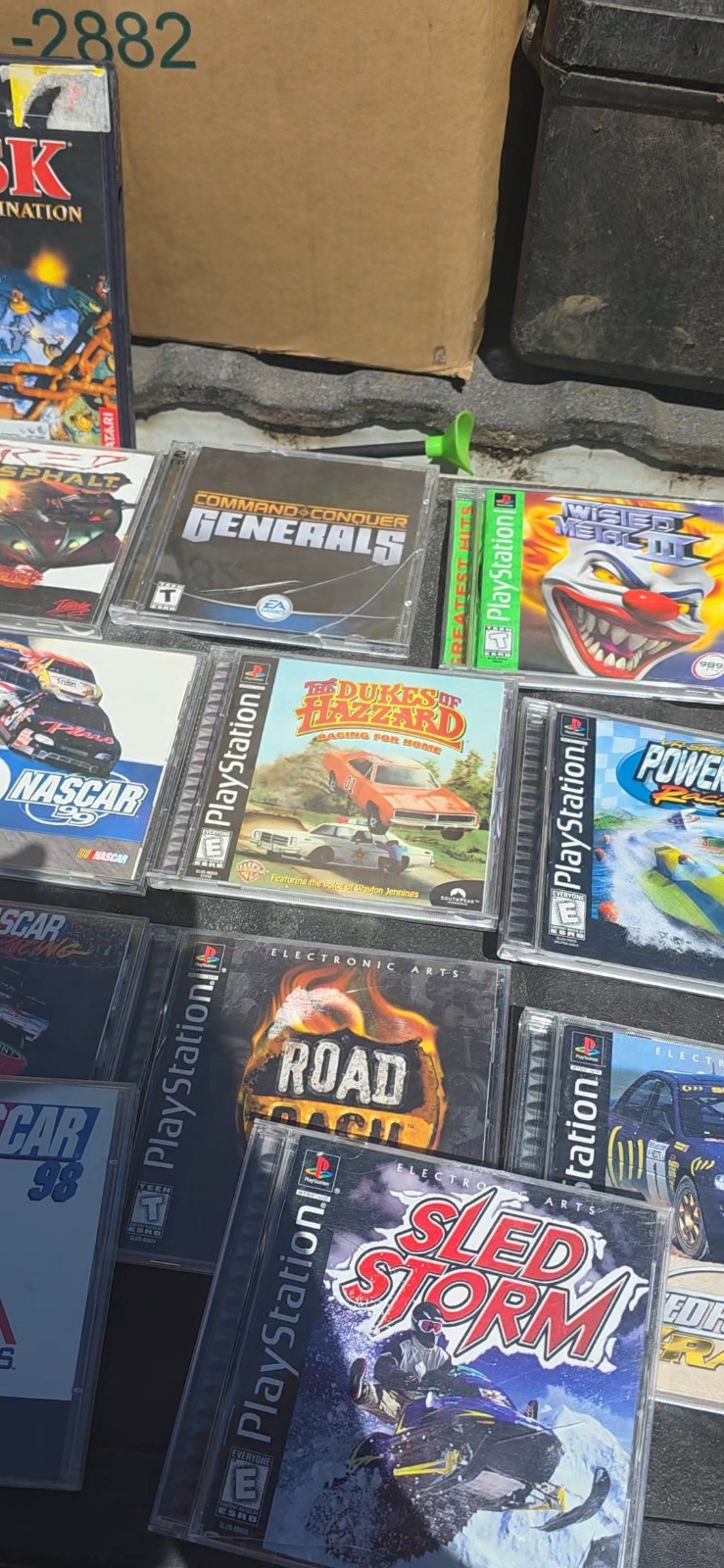 PlayStation Mixed Lot PS1/PS2 Games w/ Cases & Mega Memory Card EA Eidos