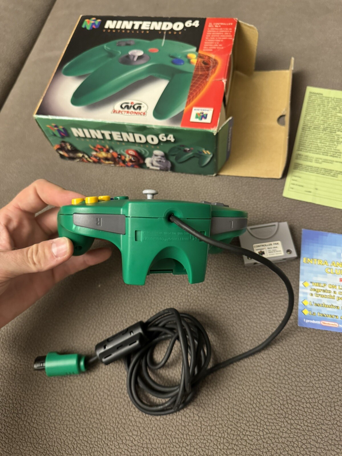 JOYSTICK – GREEN JOYPAD FOR NINTENDO 64 (N64) 100% ORIGINAL GIG ITALY – BOXED