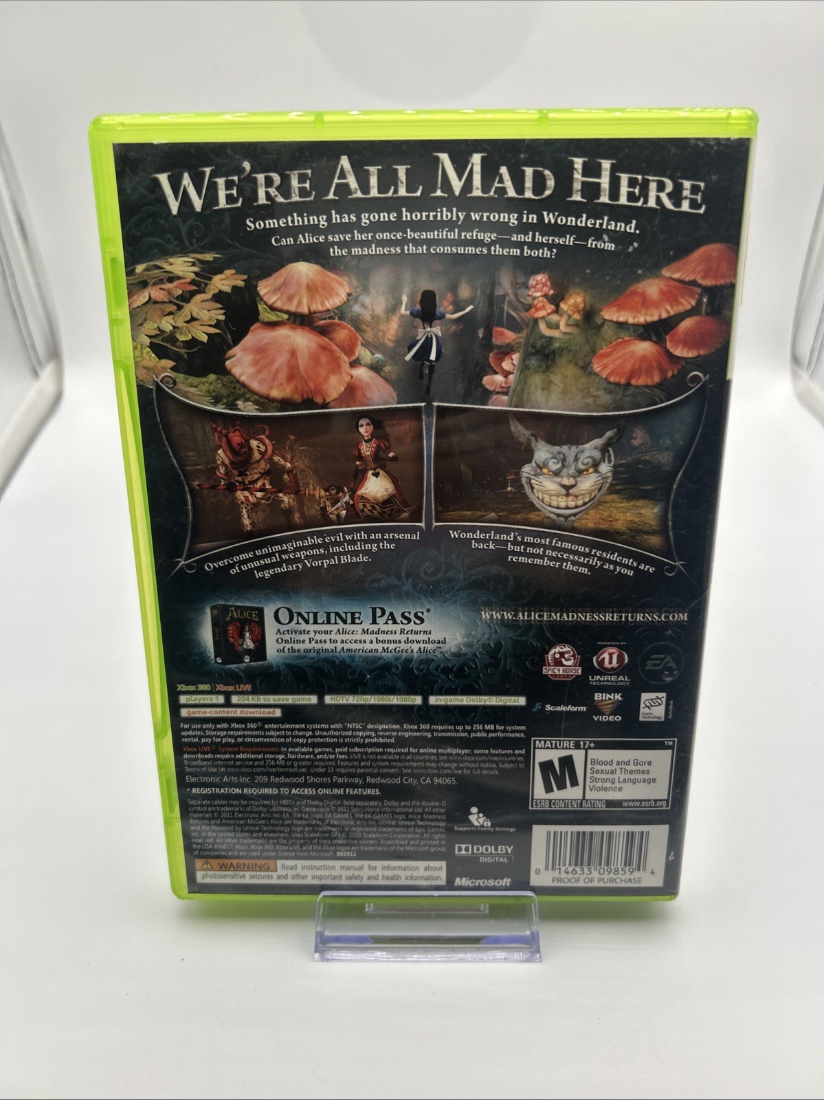 Alice: Madness Returns (Microsoft Xbox 360, 2011) Tested Mint