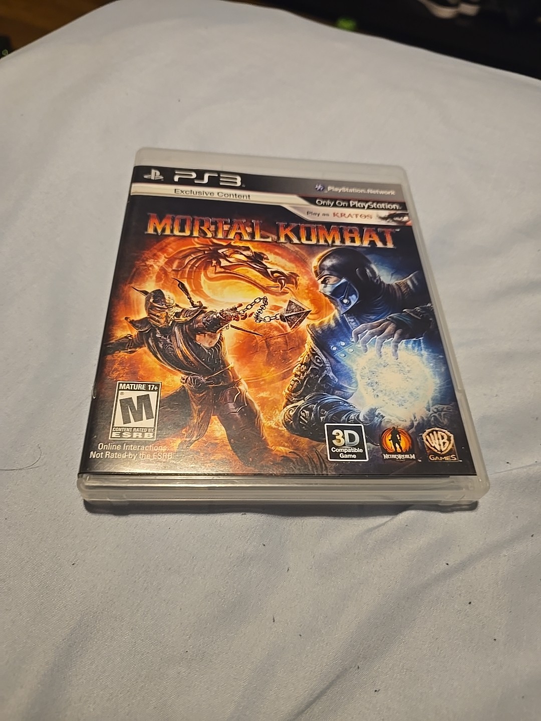 Mortal Kombat (PS3, 2011) PLAYSTATION 3 VIDEO GAME KRATOS COMPLETE BLACK LABEL