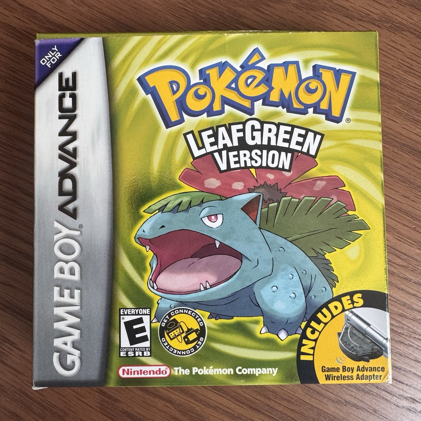 BOX ONLY Pokémon: LeafGreen Version – 1st Print Misprint “Adapater” Error GBA