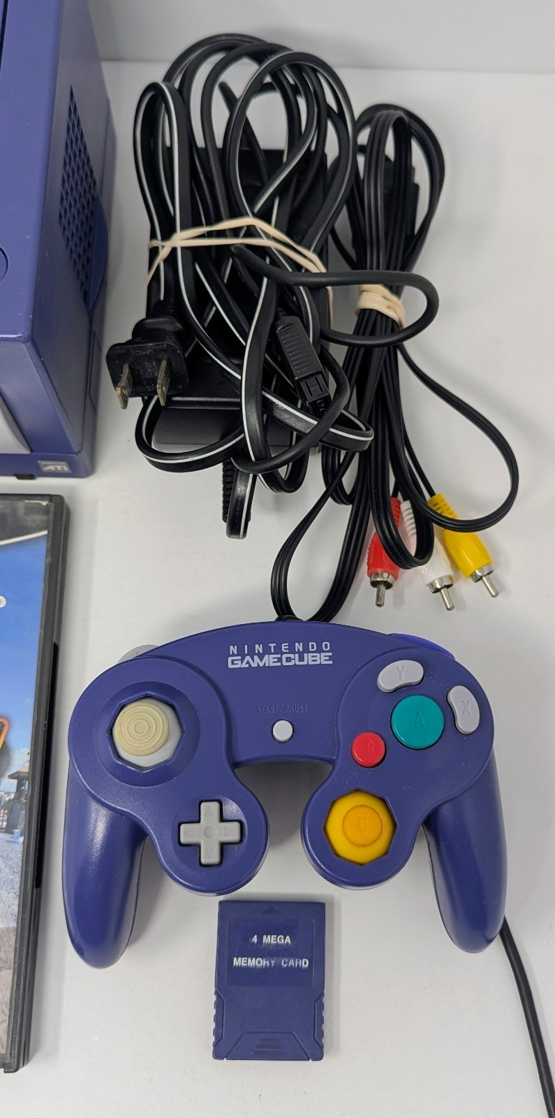 Nintendo GameCube Indigo Console Bundle w/ 4 Games – DBZ, Wave Race – Tested!