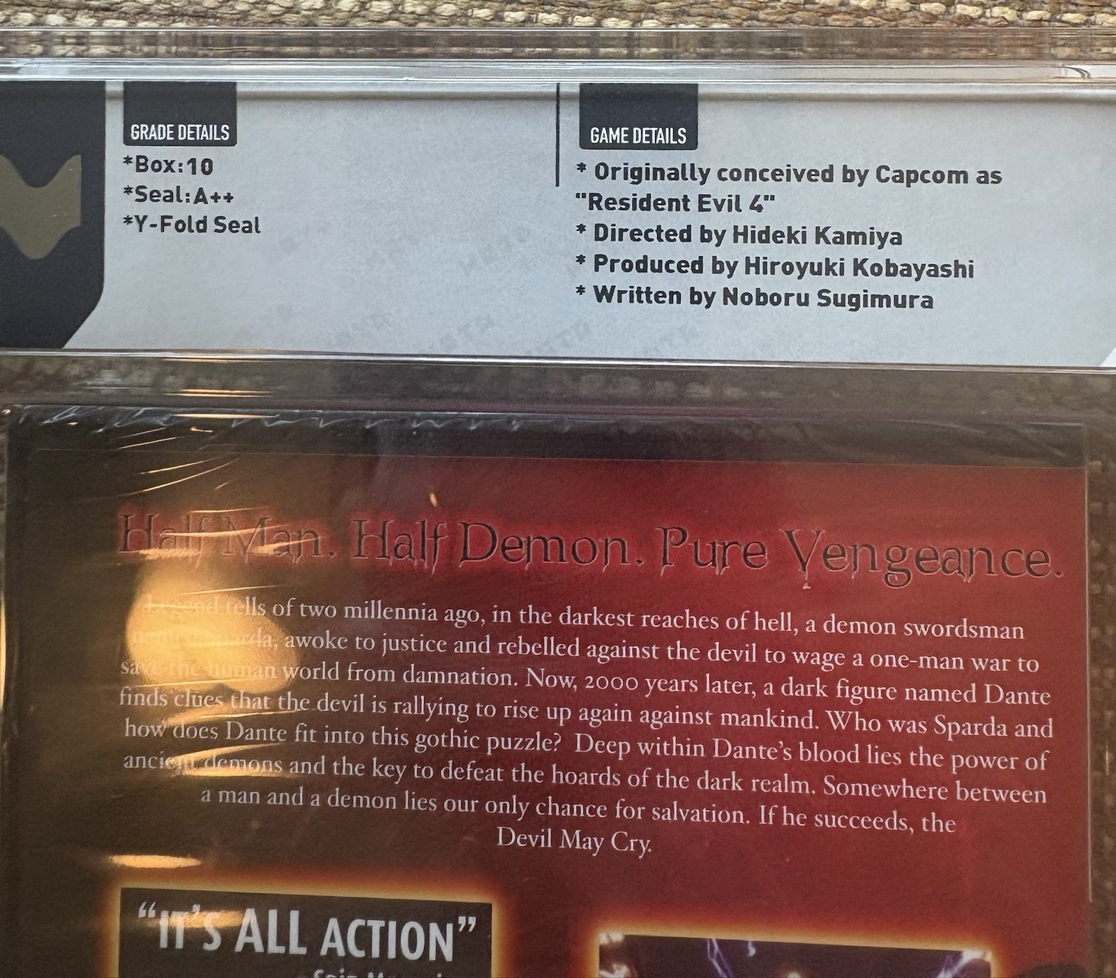 Devil May Cry Greatest Hits- PlayStation 2 (WATA 10, A++ Seal, Y-Fold)