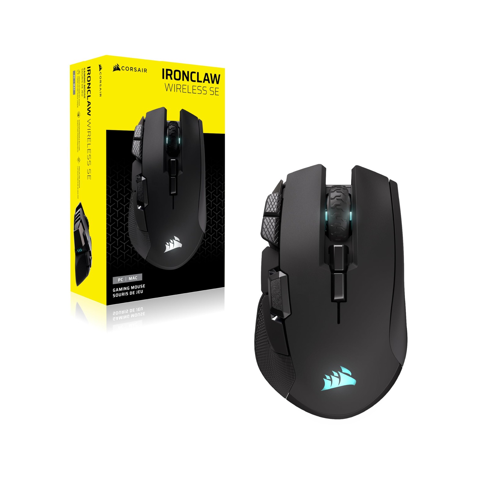Corsair Ironclaw Wireless Se Gaming Mouse 26000 Dpi Ergonomic Design For Larger