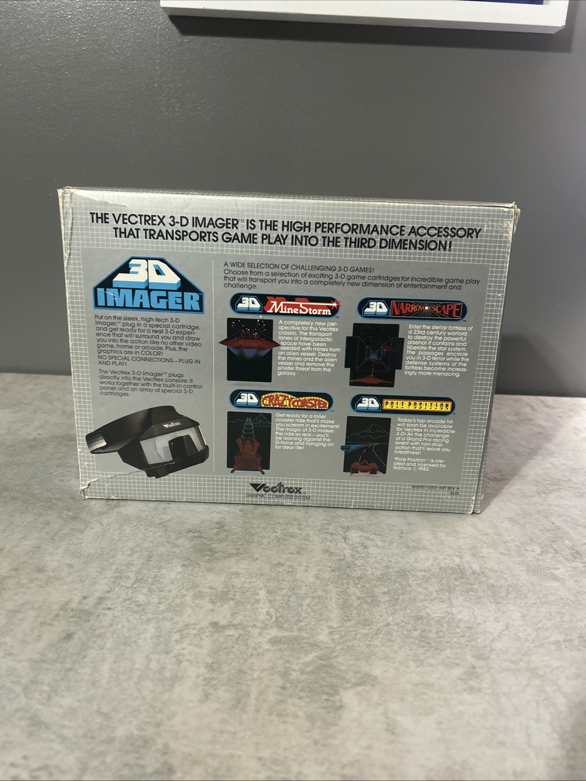 DEFECTIVE GCE Vectrex 3D Imager 1983 Rare with 3D MineStorm Complete CIB G3D