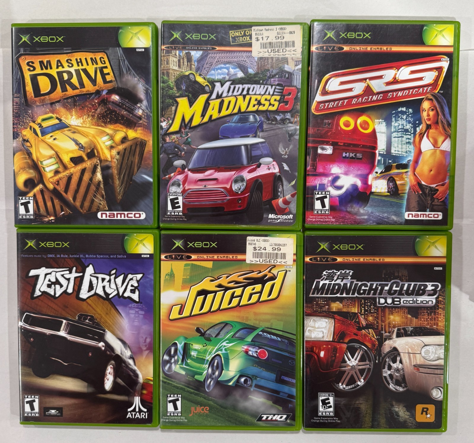 CIB Xbox Games Lot: Midnight Club 3 Dub Edition, SRS Street Racing Syndicate