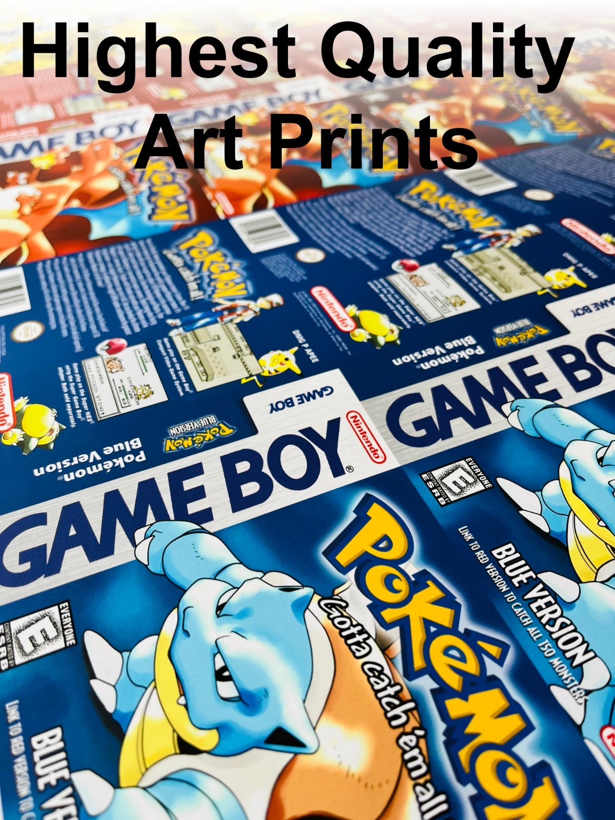 Pokemon Red, Bue, Yellow CASE ONLY 3 Pack Game Boy Box Pokémon Nintendo DS Sized