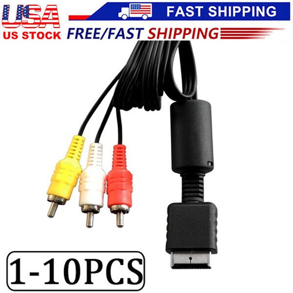 New 6 Feet RCA AV Audio Video Composite Cable Cord for Sony PS1 PS2 PS3 PS3 Slim