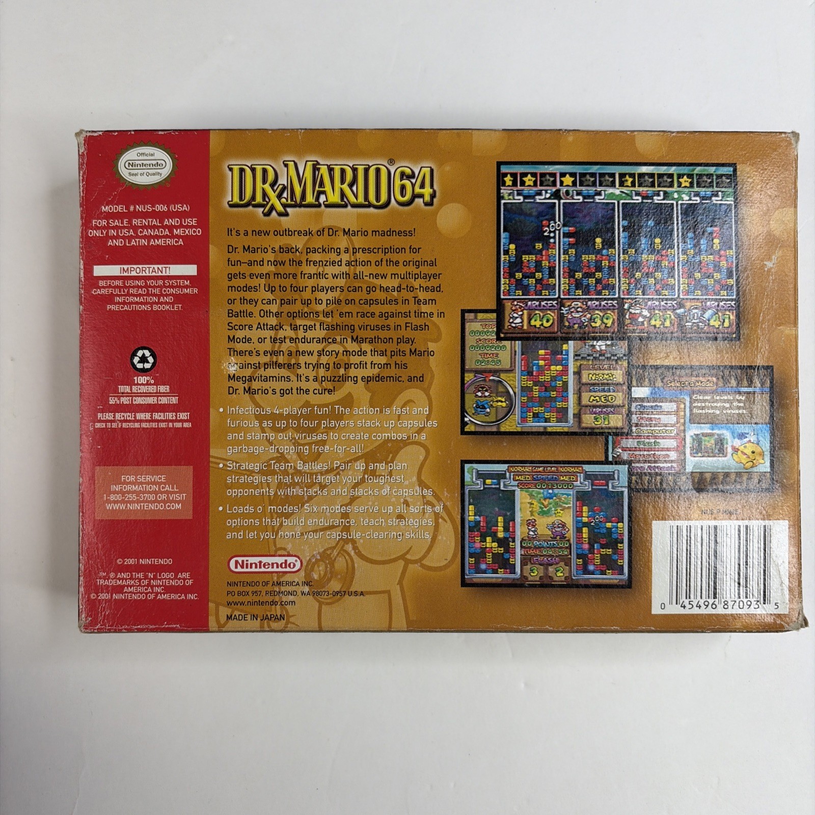 Dr Mario (Nintendo 64 N64) in Original Box Authentic
