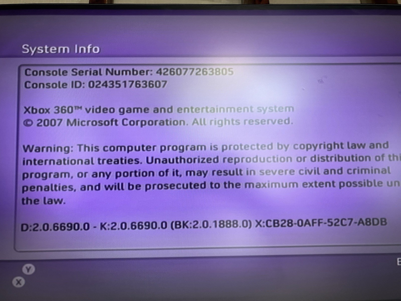 Xbox 360 Console Xenon Blades Dashboard 2.0.6690.0 Rare Genuine