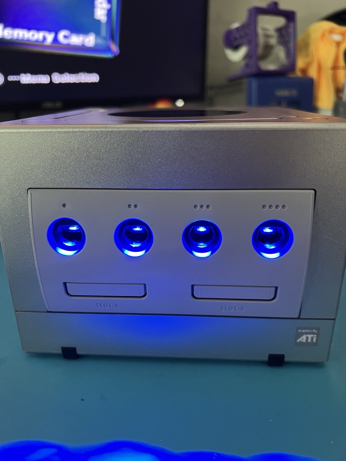Nintendo GameCube Controller Board-Fresh Battery and Custom LEDs Install Service