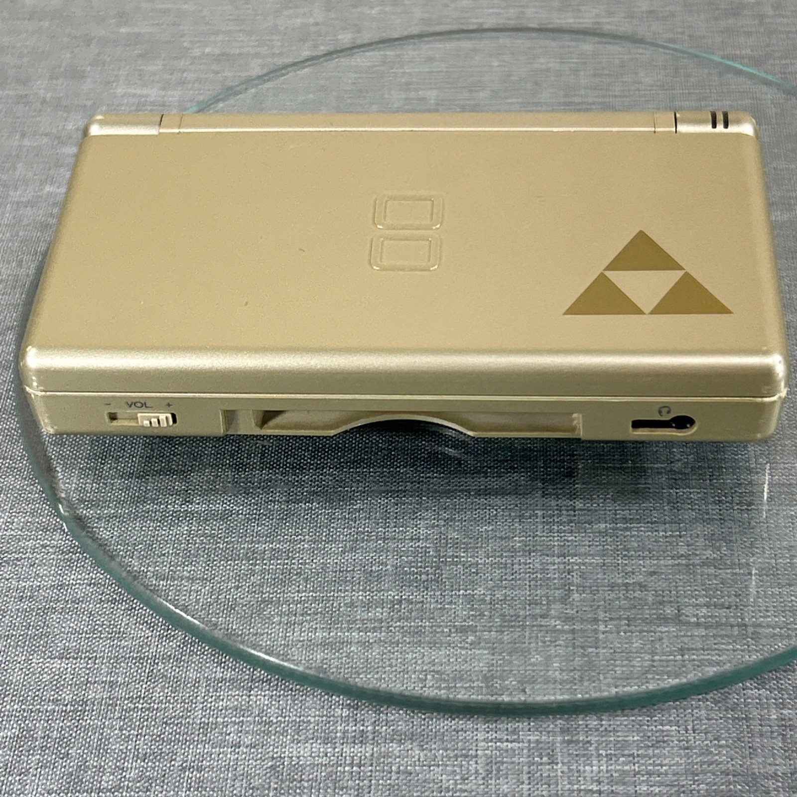 Nintendo DS Lite Gold Zelda Edition Handheld Console w/ Triforce Logo Charger