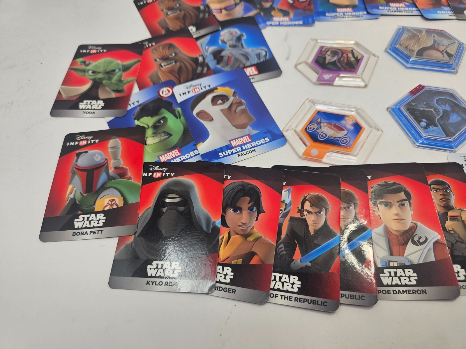 Disney Infinity Power Disc and Web Code Cards Mixed Lot Star Wars Marvel