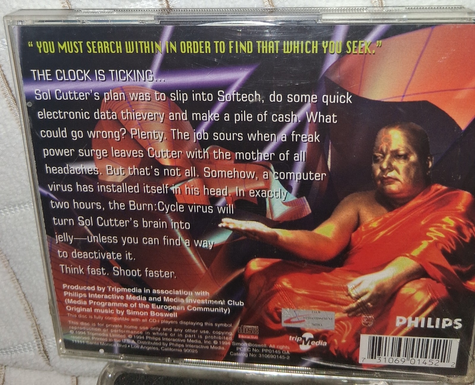 Philips Interactive Media Burn:Cycle PC CD-ROM 1994 w/ Manual