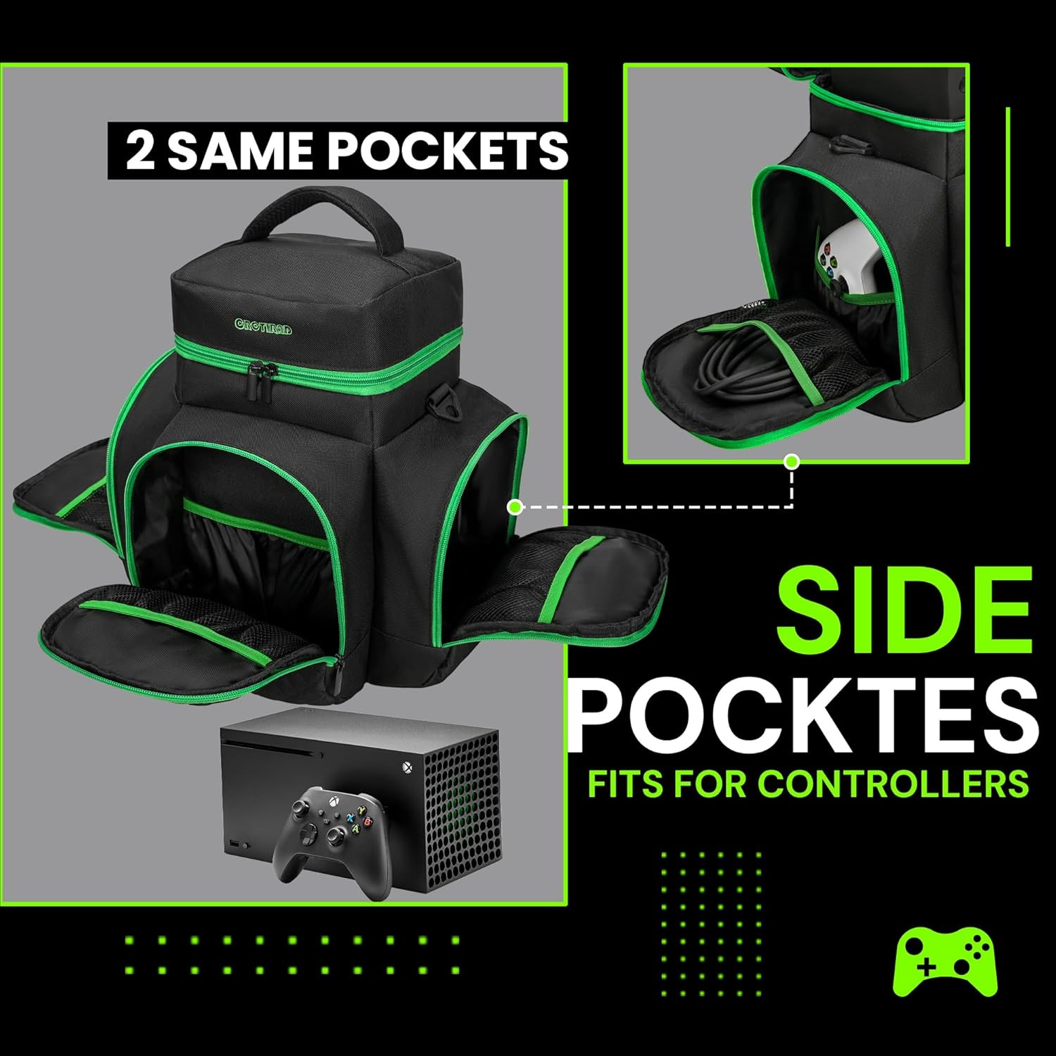 Carrying Case Compatible with Xbox Series X, Travel Bag with Multiple Storage Po