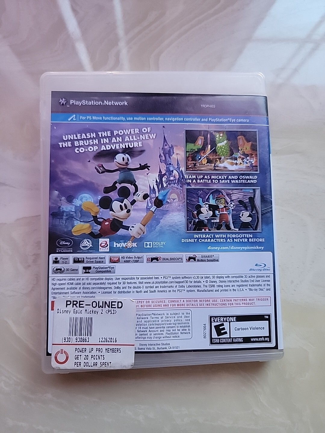 Disney Epic Mickey 2: The Power of Two PlayStation 3 PS3 No Manual