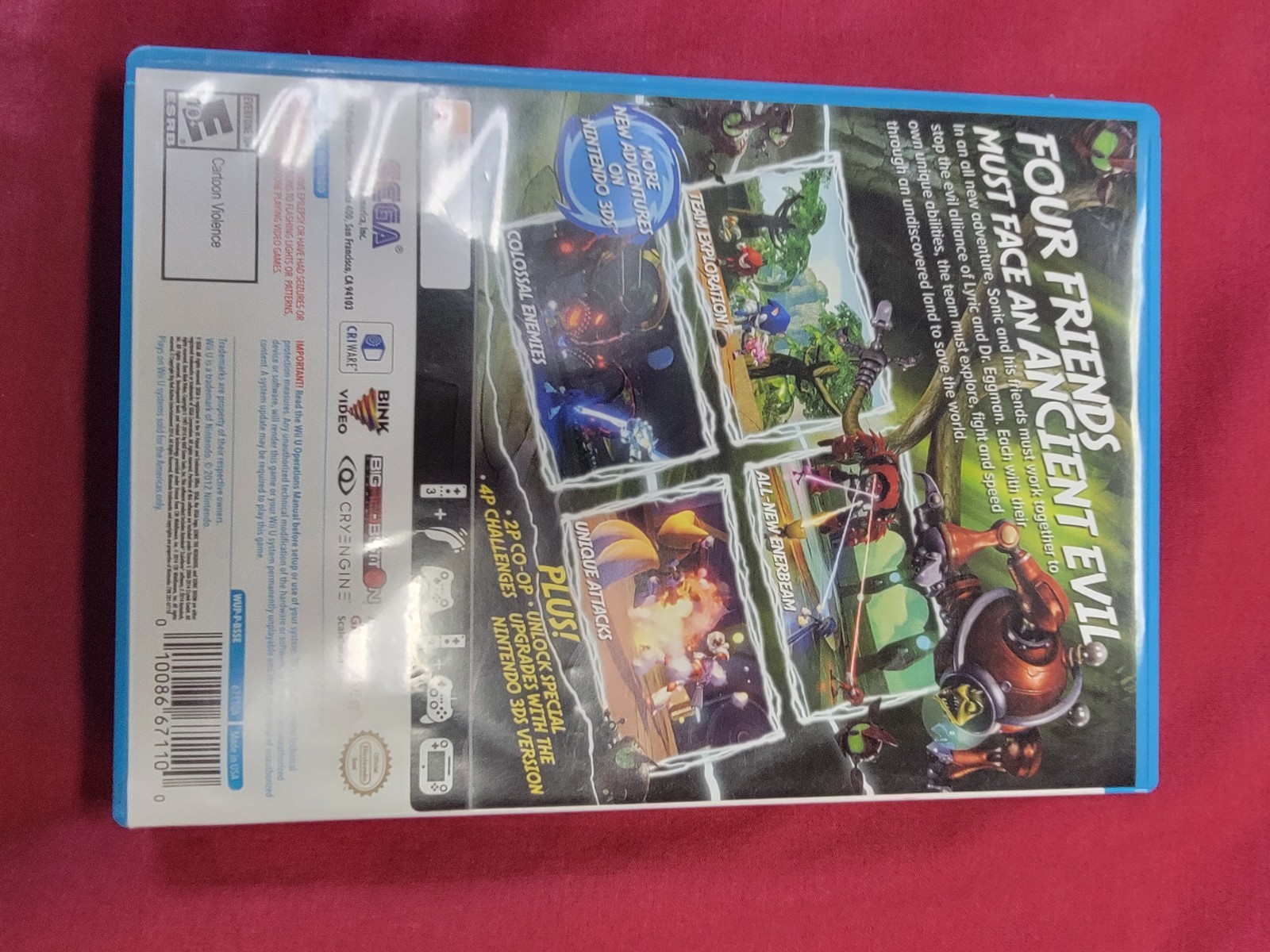 Sonic Boom Rise of Lyric (Wii U, 2014) Complete w/ Manual