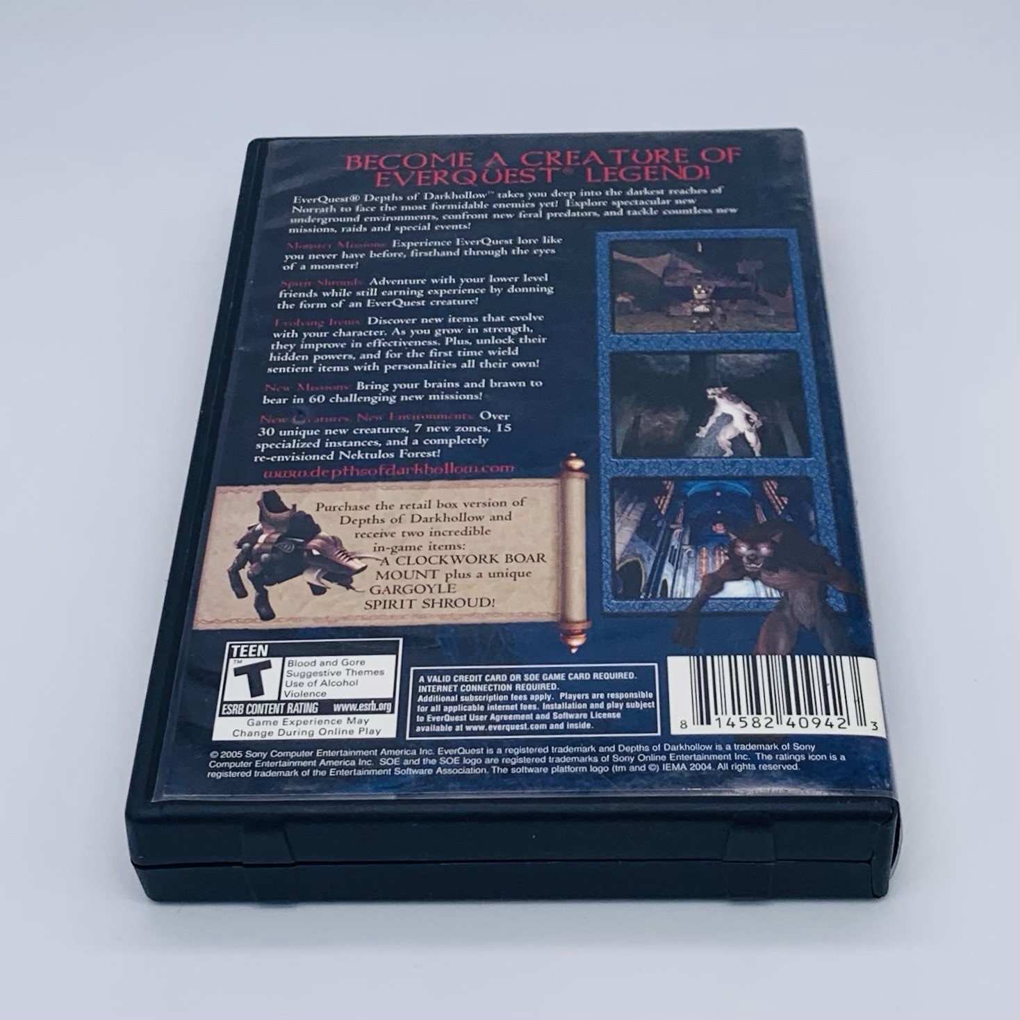 EverQuest: Depths of Darkhollow PC Expansion PK 2-Disc Manual Insert 4 Postcards
