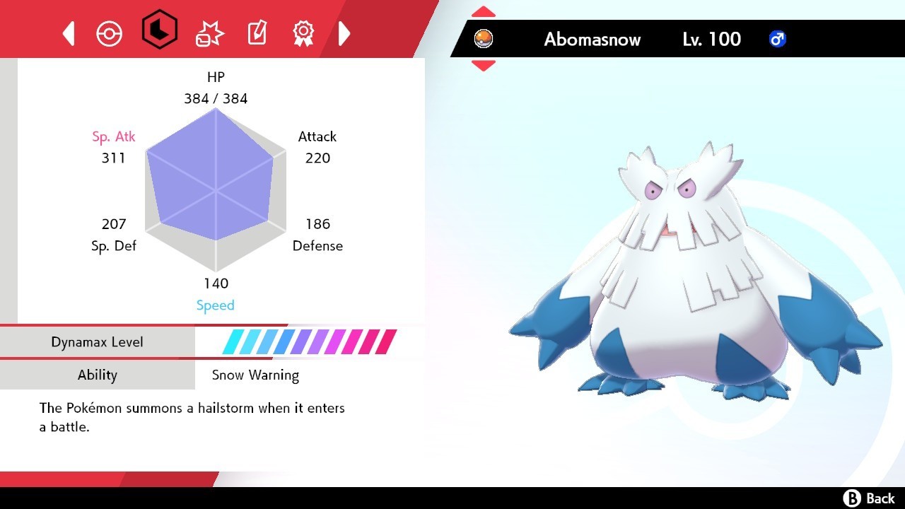 Abomasnow Shiny 6IVS Pokemon Sword and Shield