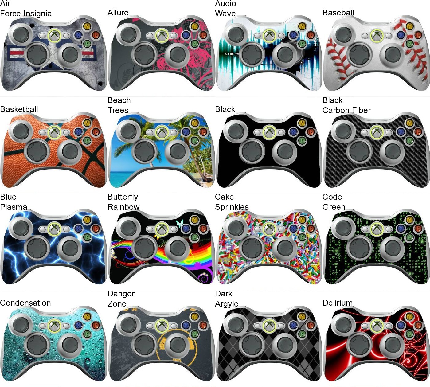 Choose Any 1 Vinyl Decal/Skin for Xbox 360 Controller – Buy 1 Get 1 Free!