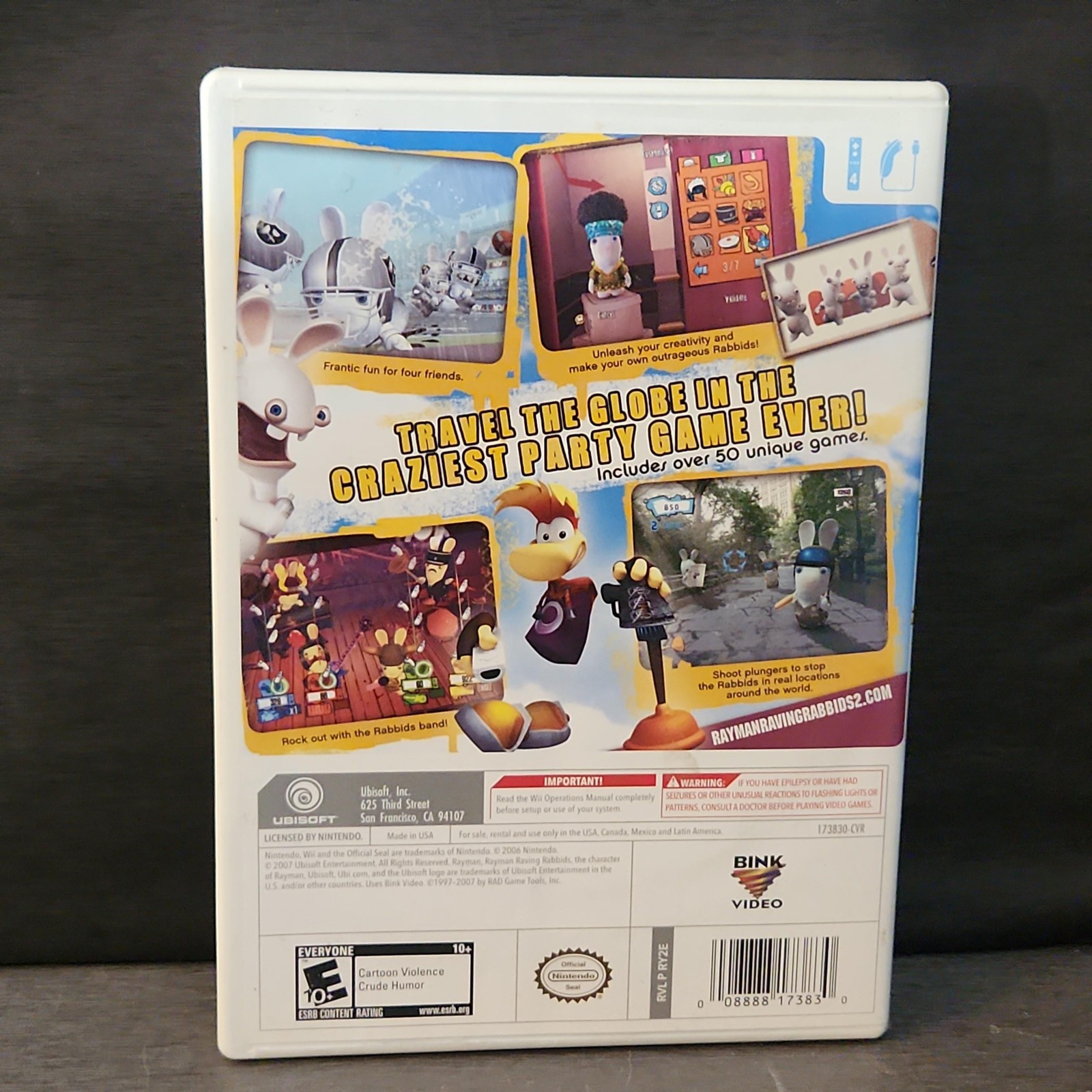 Rayman Raving Rabbids 2 Nintendo Wii Game CIB