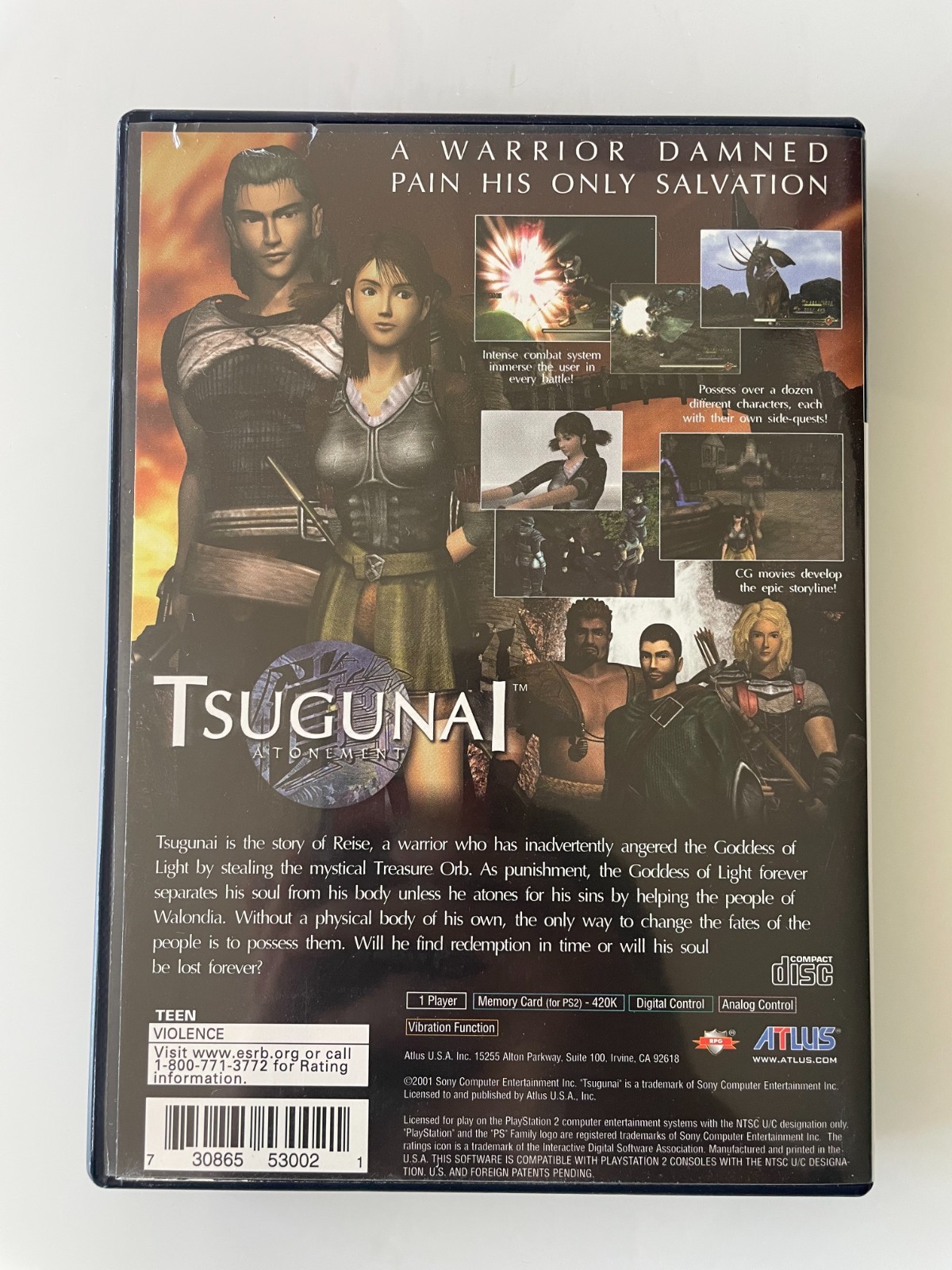 Tsugunai: Atonement (Sony PlayStation 2, 2001), Complete In Box CIB, Rare!