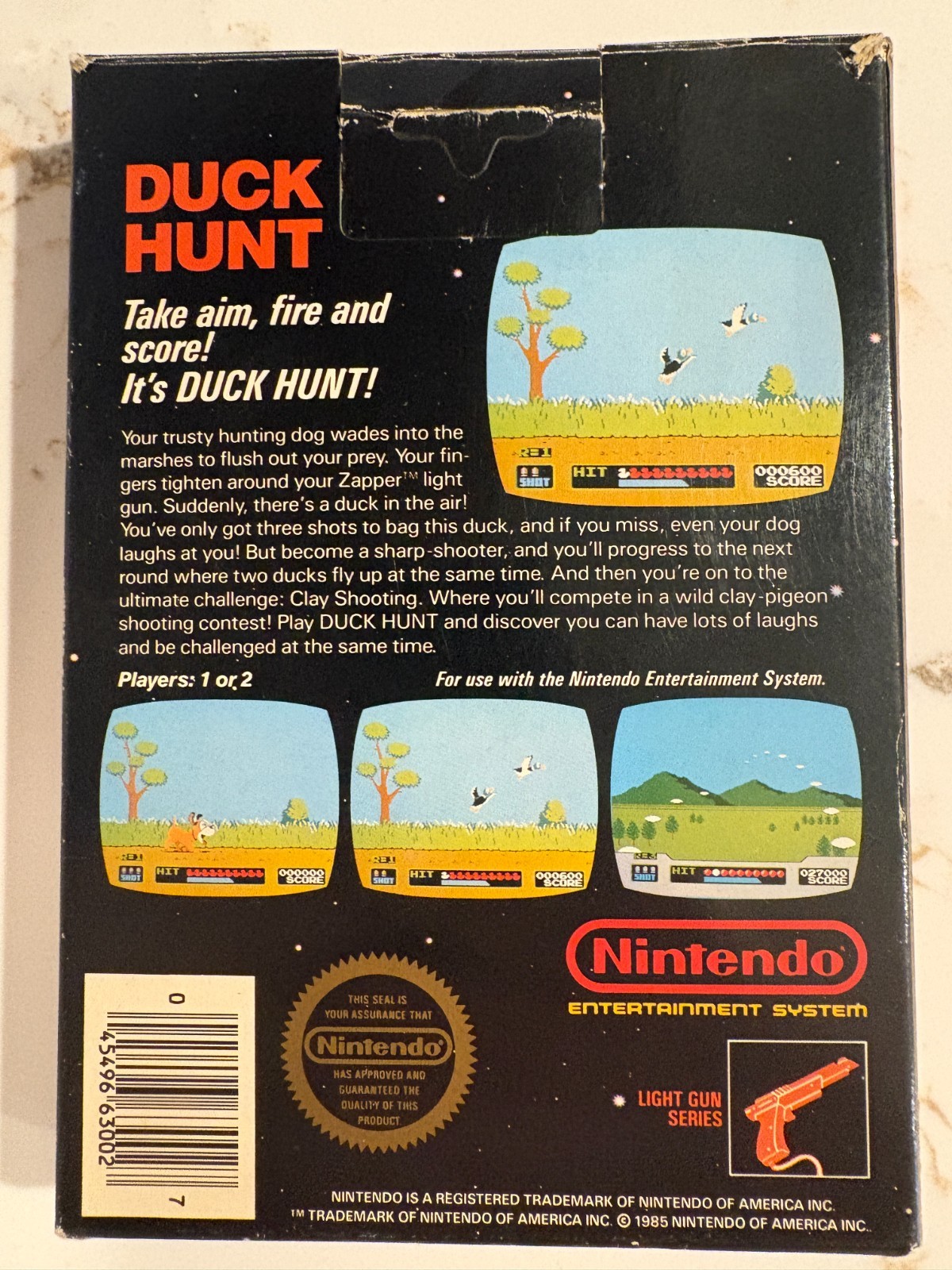 Duck Hunt – Nintendo NES CIB no cart IB, Matte Seal Hangtab, Test Market