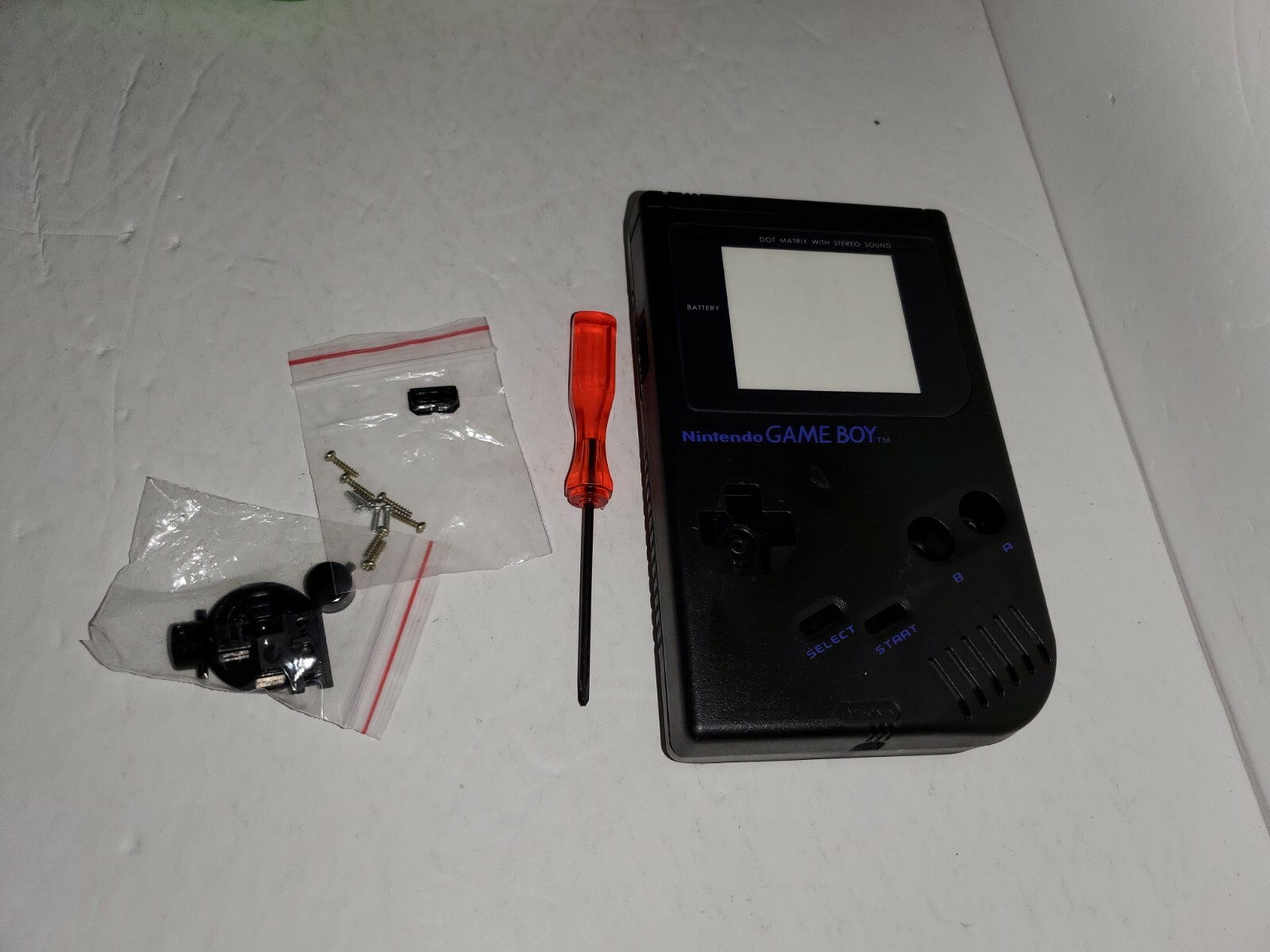 NEW Black Housing Case Gray Shell for Gameboy Original Glass Screen T10