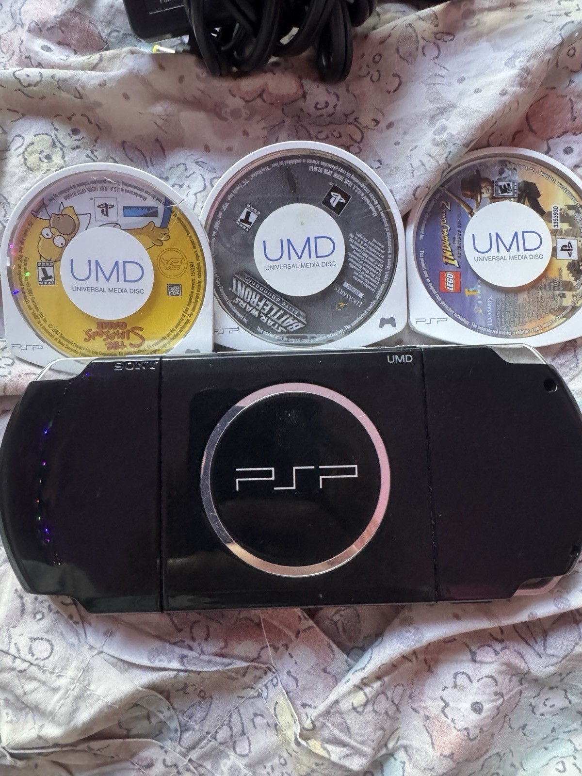 Sony PSP-1001 Handheld Console Bundle w/ AC Adapter, UMD Games, USB NTSC-U/C